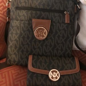 NX cross body purse and wallet